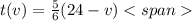 t(v)=\frac{5}{6}(24-v)