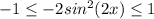 -1 \leq -2sin^2(2x) \leq 1