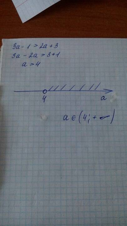Решить неравенство а)3 а-1> 2а+3 б)2х+4< -5х+1
