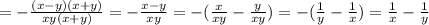 =- \frac{(x-y)(x+y)}{xy(x+y)}= - \frac{x-y}{xy}=-( \frac{x}{xy}- \frac{y}{xy} )=-( \frac{1}{y}- \frac{1}{x} ) = \frac{1}{x}- \frac{1}{y}