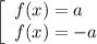 \left[\begin{array}{l} f(x)=a \\ f(x)=-a \end{array}