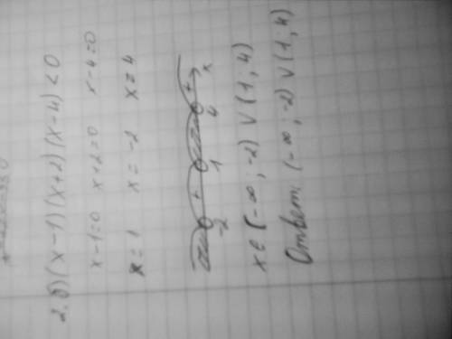 1.решить методом интервалов а)(х+2)(х-4)> 0 б)х(х-4)≤ 2.а)х²+2х-3≤0 б)(х-1)(х+2)(х-4)меньше 0