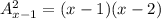 A^2_{x-1}=(x-1)(x-2)