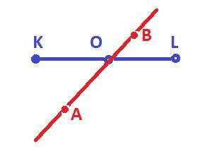 Прямая ав проходит через середину отрезка кl точку о