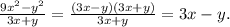 \frac{9x^2-y^2}{3x+y}=\frac{(3x-y)(3x+y)}{3x+y}=3x-y.