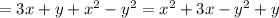 =3x+y+x^2-y^2=x^2+3x-y^2+y