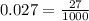 0.027= \frac{27}{1000}