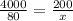 \frac{4000}{80} = \frac{200}{x}