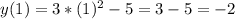 y(1)=3*(1)^2-5=3-5=-2