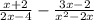 \frac{ x+2}{2x-4} - \frac{3x-2}{x^2-2x}