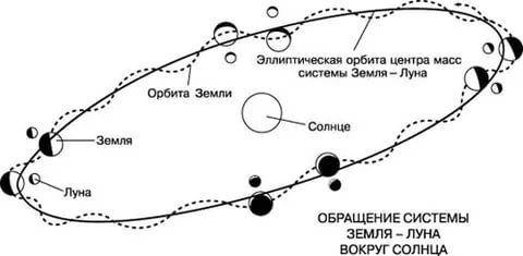 Подпиши на рисунке орбиту земли и орбиту луны