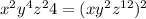 x^2y^4z^24=(xy^2z^{12})^2