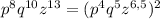 p^8q^{10}z^{13}=(p^4q^5z^{6,5})^2