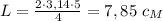 L= \frac{2\cdot 3,14\cdot 5}{4} =7,85 \ c_M