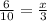 \frac{6}{10} = \frac{x}{3}