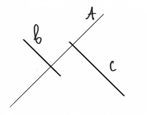 Начертите в тетради по линиям сетки: (а,я уже сделал) б) прямую а,и прямые b и c ,ей перпендикулярны