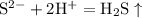 \mathrm{S^{2-} + 2H^{+} = H_{2}S \uparrow}