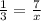 \frac{1}{3} = \frac{7}{x}