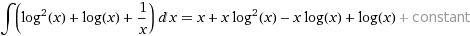 Вычислить интеграл ln^2 +ln(x) + 1 / x