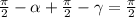 \frac{\pi}{2}- \alpha+ \frac{\pi}{2}-\gamma= \frac{\pi}{2}