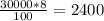 \frac{30000*8}{100} =2400