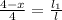 \frac{4-x}{4}=\frac{l_{1}}{l}