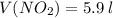 V(NO_{2})=5.9\:l