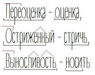 Переоценка, остриженный, выносливость надо составить словообразовательную цепочку