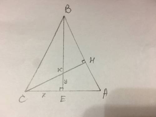 99 . одна . 10 класс. в равнобедренном треугольнике abc с основанием ac высоты be и ch пересекаются