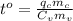 t^o= \frac{q_cm_c}{C_vm_v}