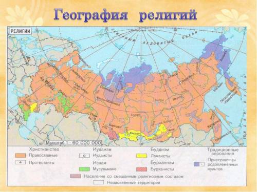 Назовите религии, распространенные на территории