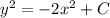 y^2=-2x^2+C