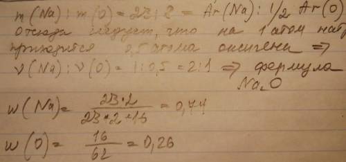 №1 до складу речовини входять атоми натрію і оксигену у масовому відношенні 23 : 8. визначити формул