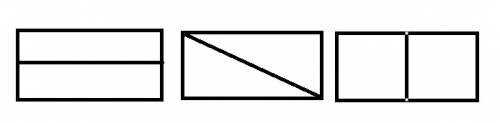 Накреслити прямокутник. а потом поділити прямокутник на дві рівні частини так, щоб кожна х них була: