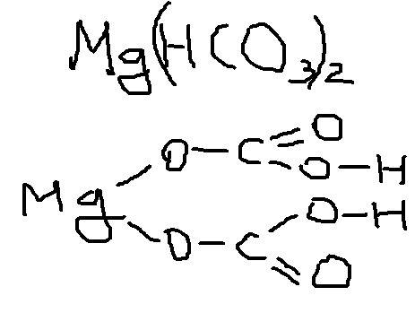 Написать графическую формулу гидрокарбоната магния