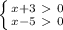 \left \{ {{x+3\ \textgreater \ 0} \atop {x-5\ \textgreater \ 0}} \right.