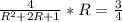 \frac{4}{R^2+2R+1}*R= \frac{3}{4}