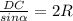 &#10;\frac{DC}{sin \alpha } =2R