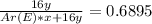 \frac{16y}{Ar(E)*x+16y} = 0.6895