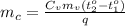 m_c= \frac{C_vm_v(t^o_2-t_1^o)}{q}