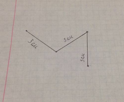 Начерти ломанную линию из 3 звений длина одного звена больше 3см но меньше 5 см
