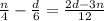 \frac{n}{4}- \frac{d}{6} = \frac{2d-3n}{12}