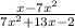 \frac{x-7x^2}{7x^2+13x-2}