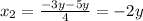 x_2= \frac{-3y-5y}{4}=-2y