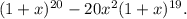 (1+x)^{20}-20x^2(1+x)^{19}.