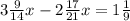 3 \frac{9}{14}x- 2\frac{17}{21}x=1 \frac{1}{9}