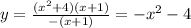 y= \frac{(x^2+4)(x+1)}{-(x+1)}= -x^2-4