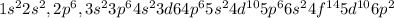 1s^{2} 2s^{2}, 2p^{6} , 3s^{2} 3p^{6} 4s^{2} 3d{6} 4p^{6} 5s^{2} 4d^{10} 5p^{6} 6s^{2} 4f^{14} 5d^{10} 6p^{2}