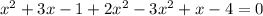 x^{2} +3x-1+ 2x^{2} - 3x^{2} +x-4=0