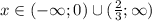 x\in(-\infty;0)\cup( \frac{2}{3} ;\infty)